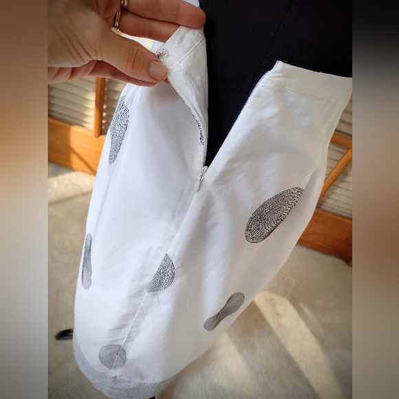 EUC Talbots Fully Lined 100% Cotton Skirt, Fit n Flare, Black & White, Size 10 - Picture 2 of 12